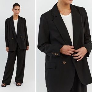 DISSH SHELBY BLACK LINEN BLEND BLAZER SZ US 6
